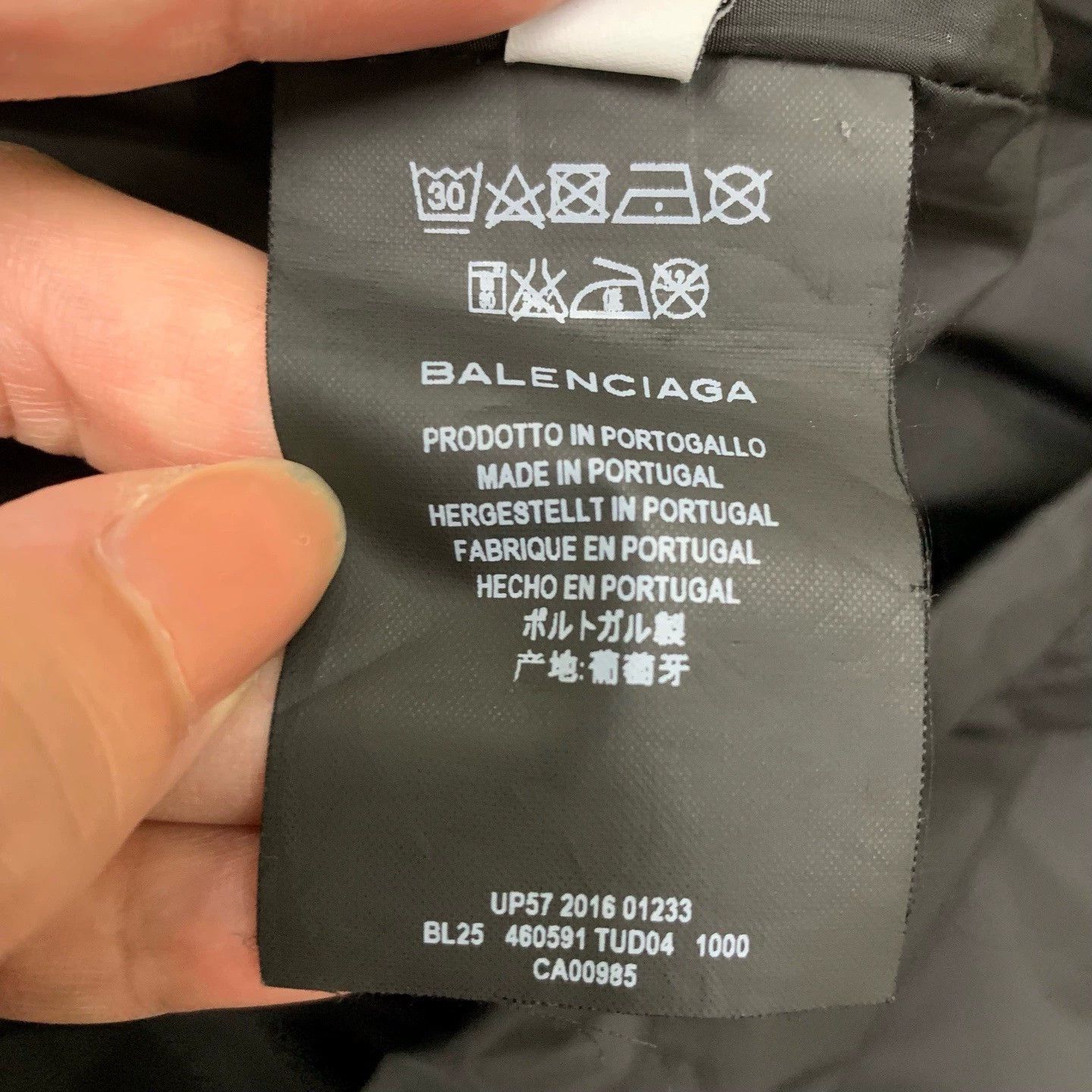 black nylon belted parka jacket by balenciaga
