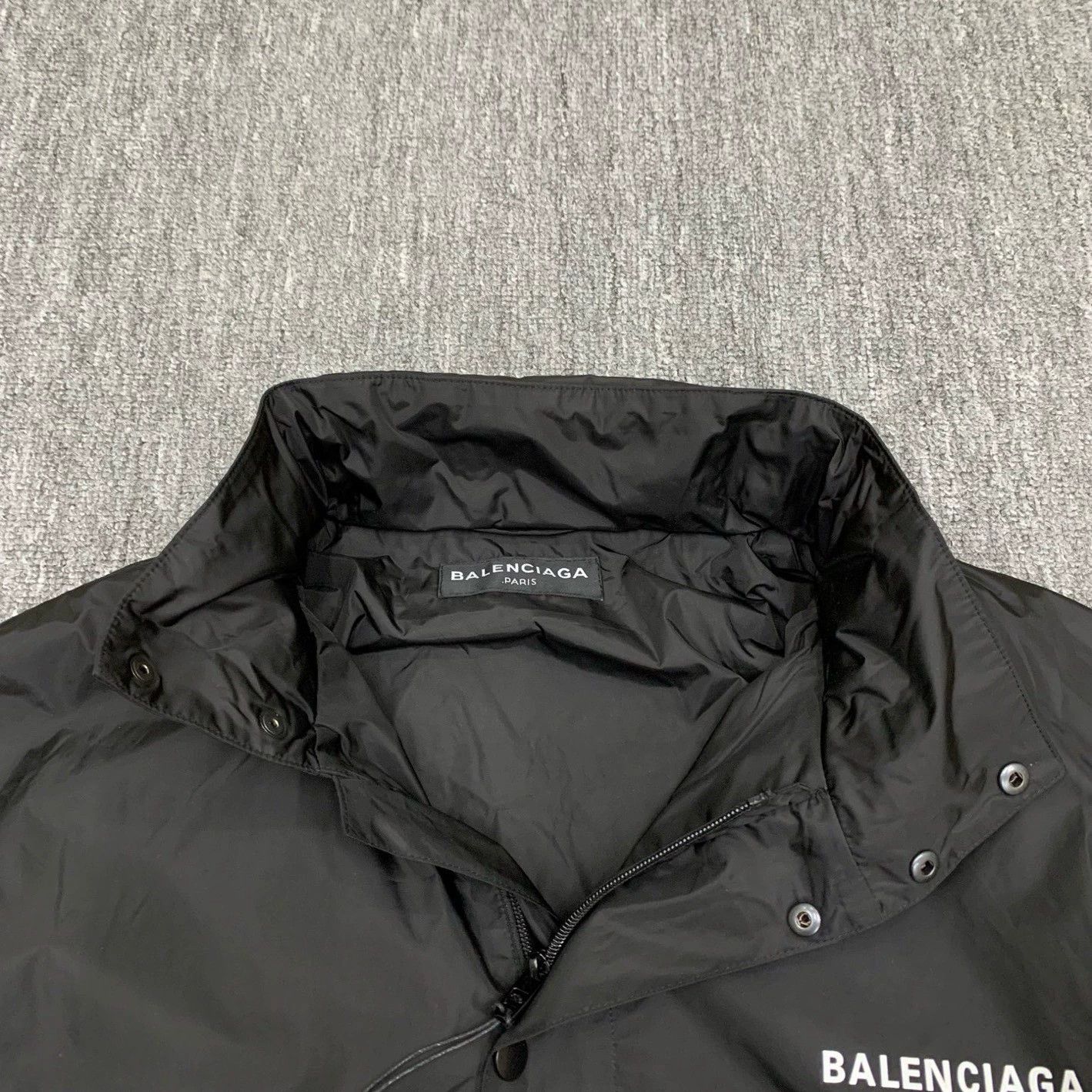 black nylon belted parka jacket by balenciaga