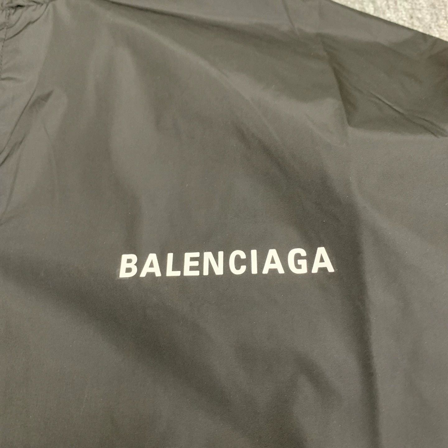 black nylon belted parka jacket by balenciaga