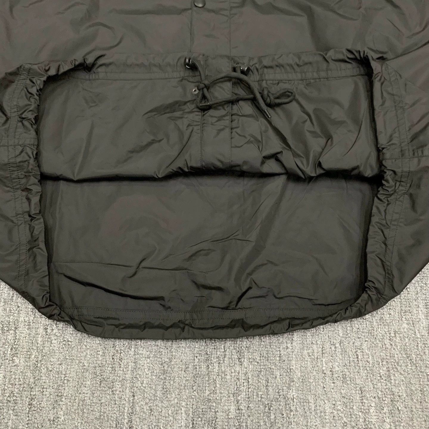black nylon belted parka jacket by balenciaga