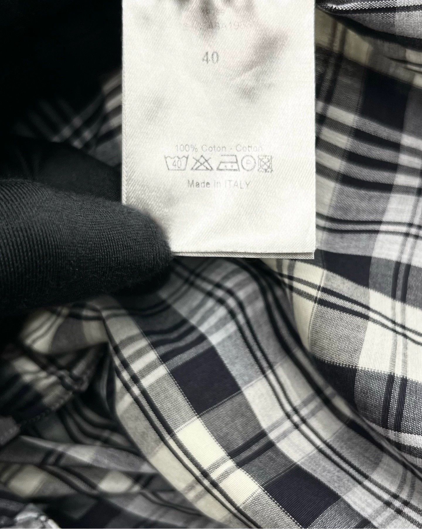 Dior dior gray white check short sleeve shirt Size US L / EU 52-54 / 3 - 4 Thumbnail