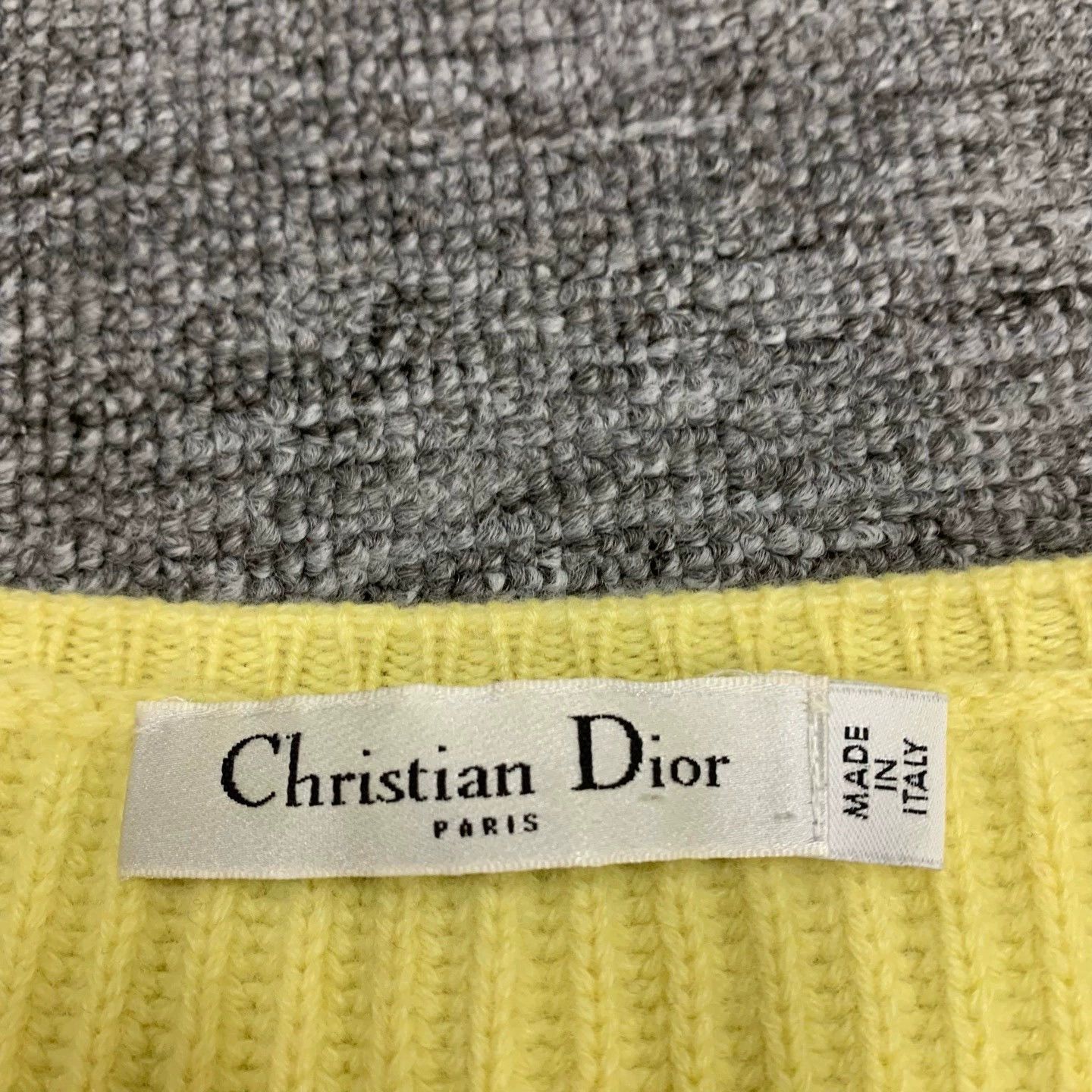Dior yellow ribbed knit short-sleeve sweater Size S / US 4 / IT 40 - 4 Thumbnail