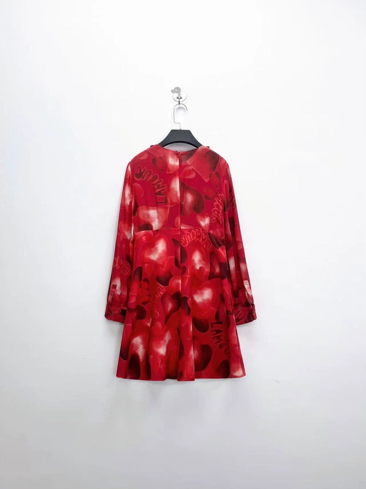 Valentino valentino red floral heart print dress Size L / US 10 / IT 46 - 2 Thumbnail