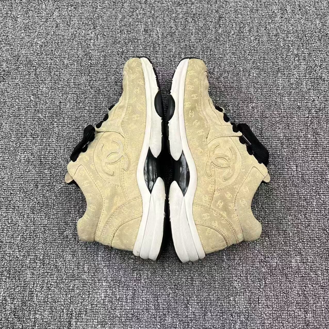 Chanel Chanel Beige Double C Print Casual Sneakers Size US 6.5 / IT 36.5 - 5 Thumbnail