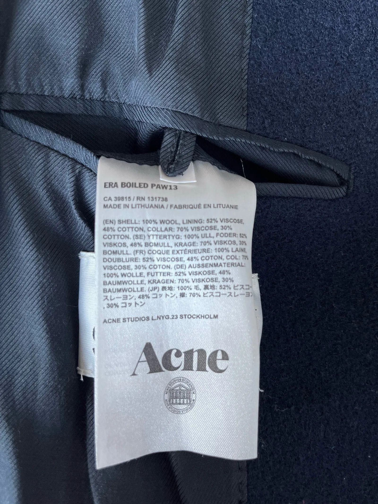 Acne Studios Acne Studios Era boiled Coat Size XS / US 0-2 / IT 36-38 - 3 Thumbnail