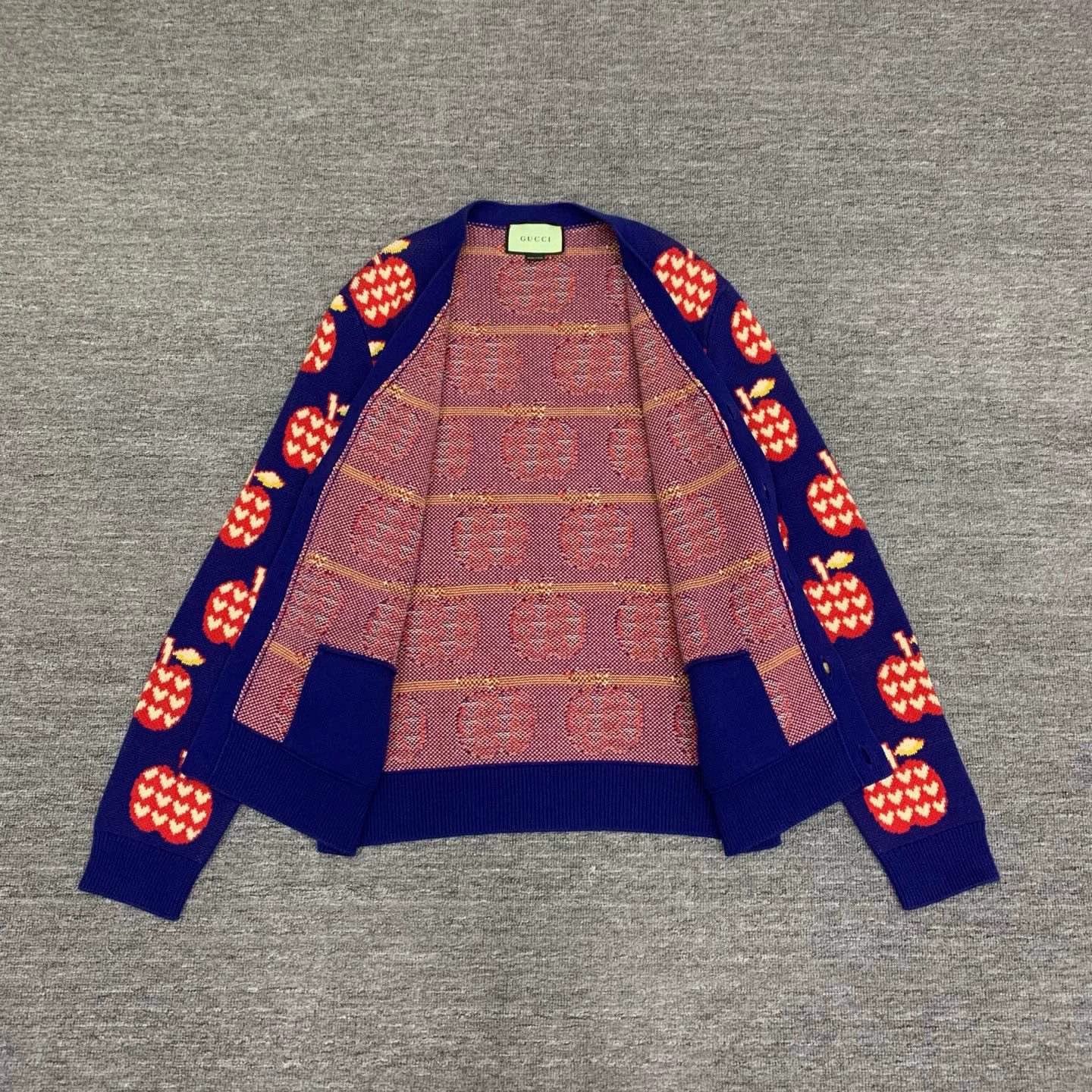 Gucci gucci blue apple knitted cardigan sweater Size M / US 6-8 / IT 42-44 - 8 Thumbnail
