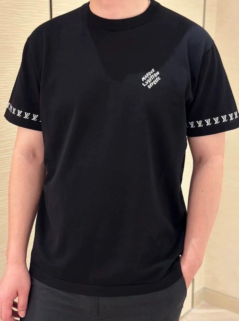 Louis Vuitton lv black logo short-sleeve knit shirt Size US XXL / EU 58 / 5 - 5 Thumbnail