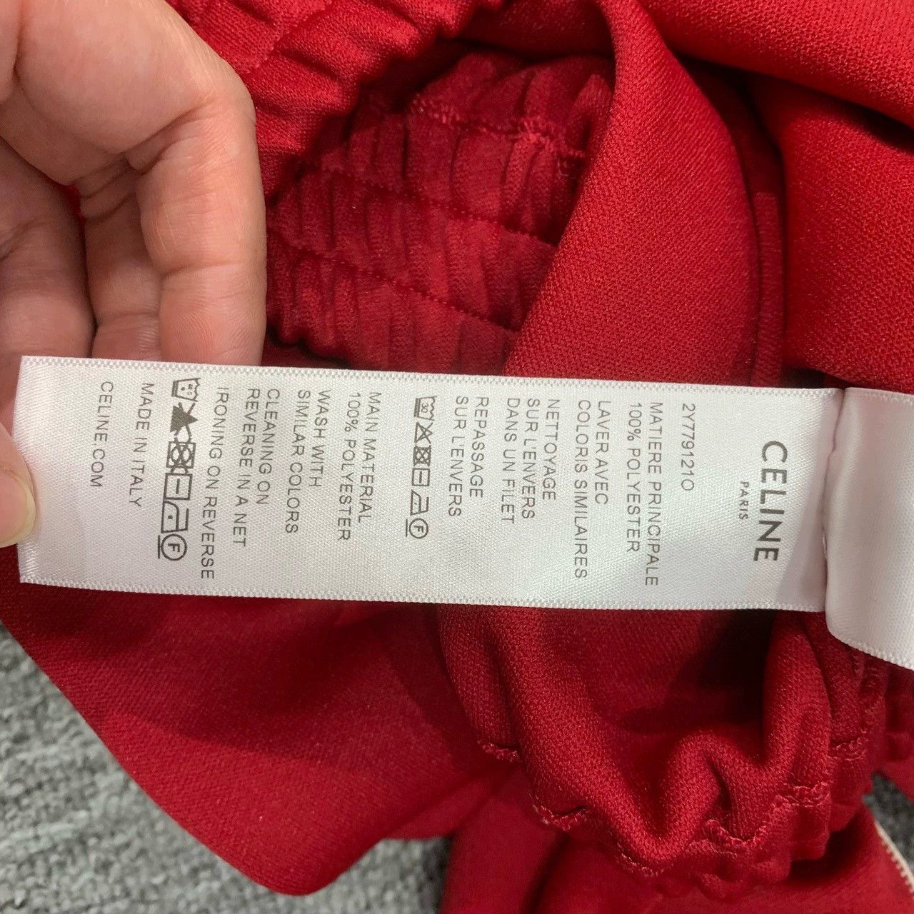 Celine celine red cropped hoodie with waist drawstring Size S / US 4 / IT 40 - 7 Thumbnail