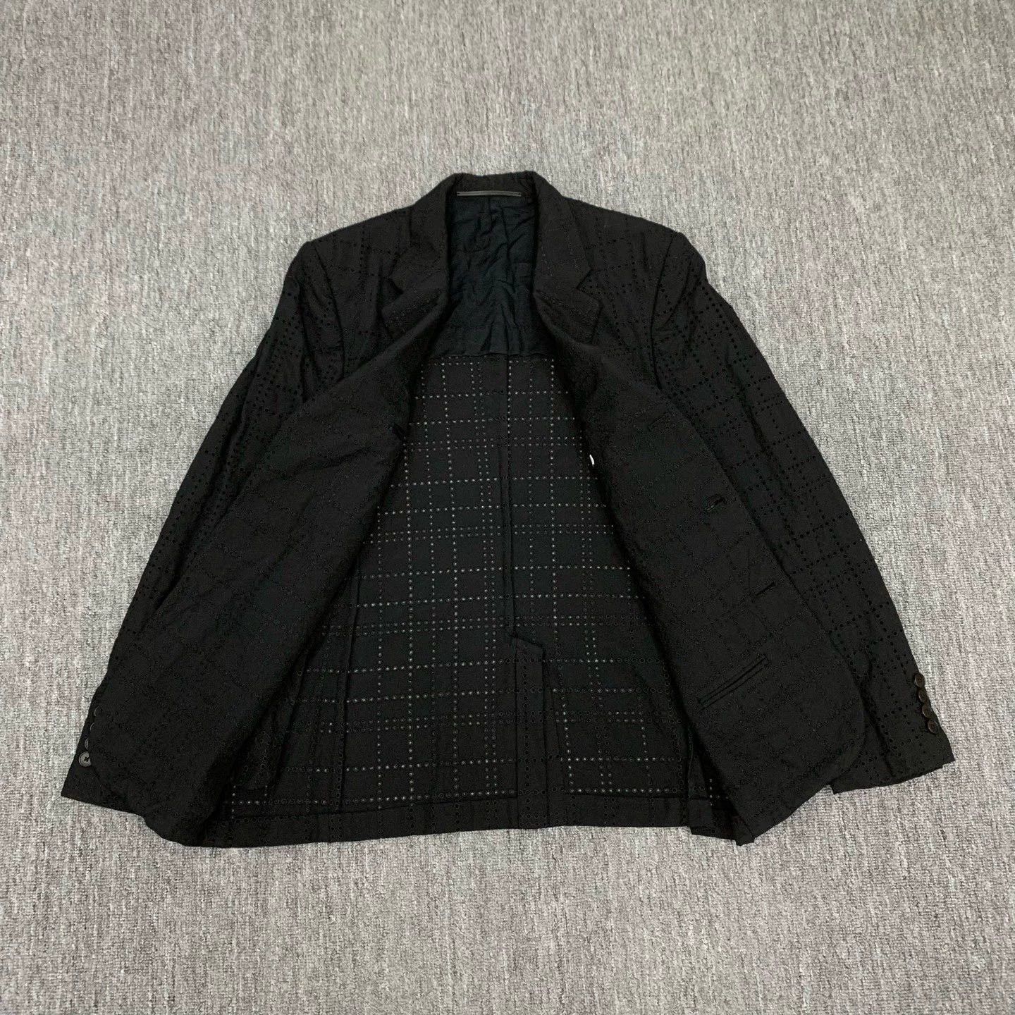 Givenchy givenchy black hollowed wool blazer coat Size US L / EU 52-54 / 3 - 6 Thumbnail