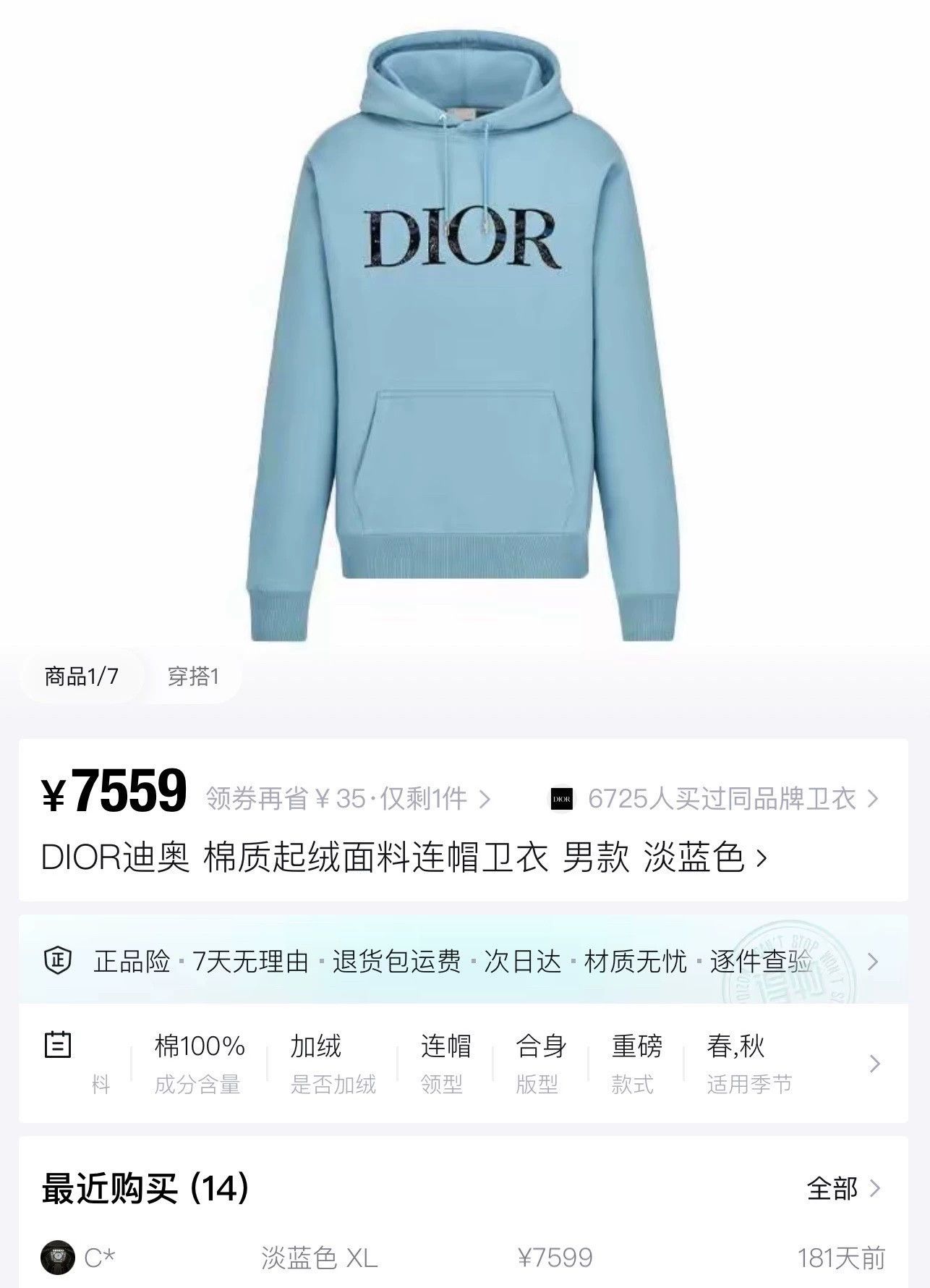 Dior dior x peter doig misty blue hoodie Size US XS / EU 42 / 0 - 7 Thumbnail
