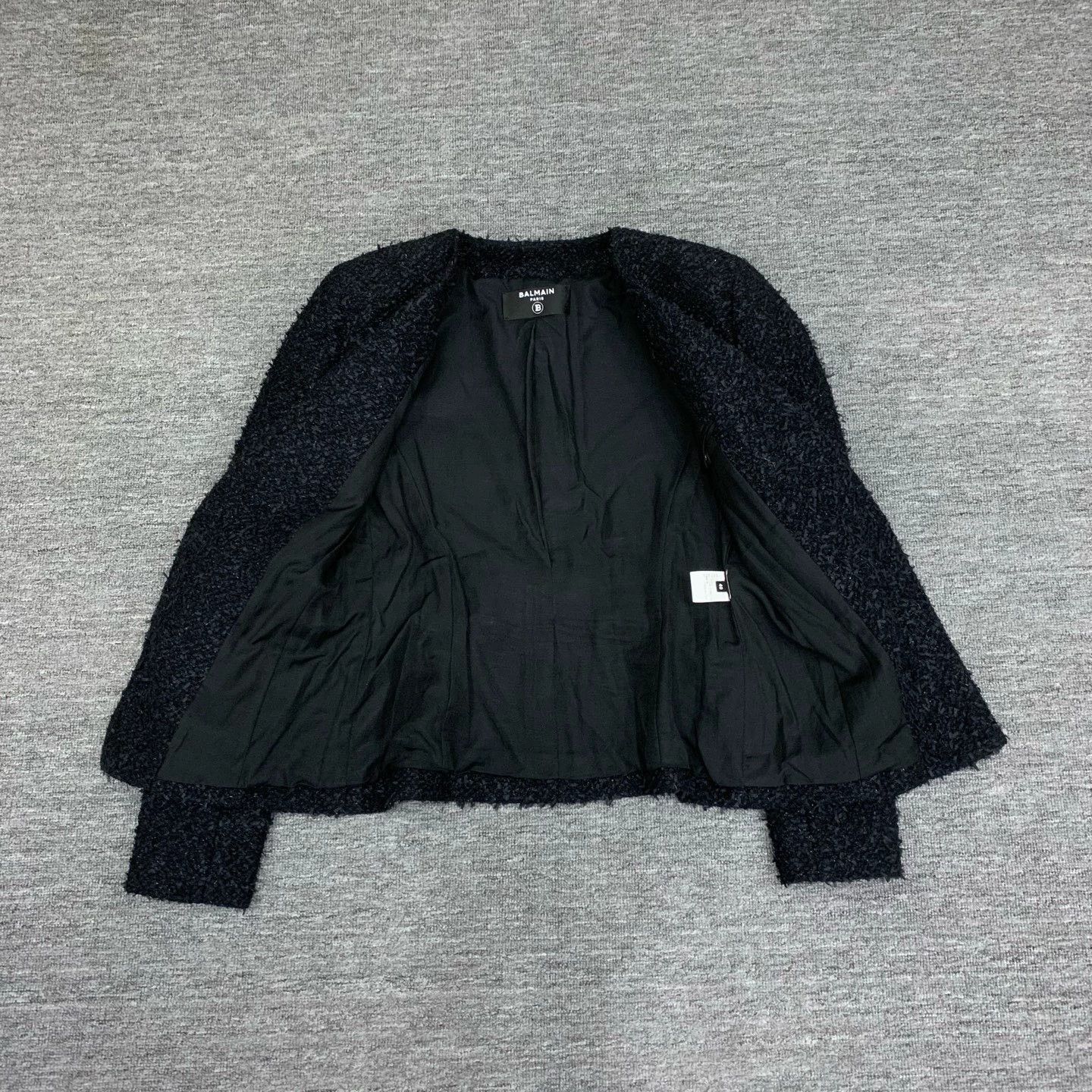 Balmain black logo blazer with gold buttons Size L / US 10 / IT 46 - 8 Thumbnail