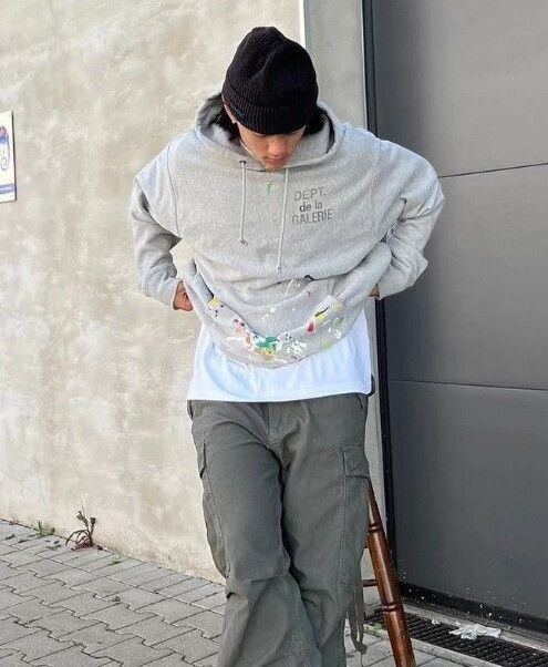 Gallery Dept. gallery dept gray paint splatter hoodie Size US XL / EU 56 / 4 - 5 Thumbnail