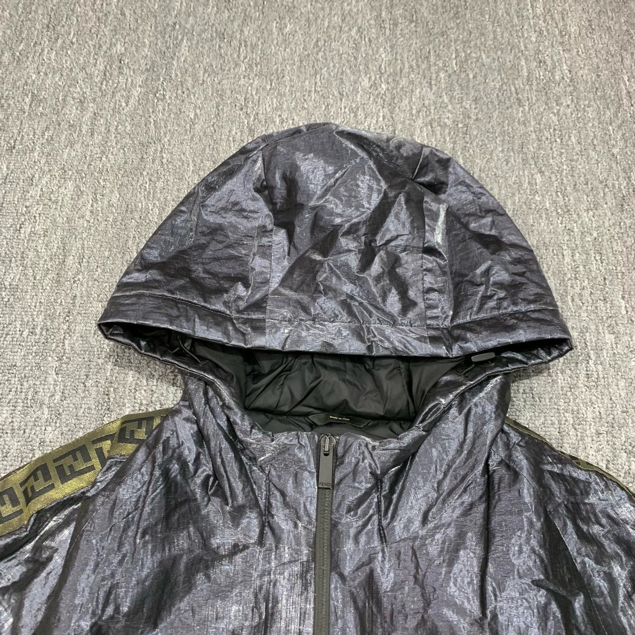 Fendi fendi metallic nylon zip-up hooded jacket Size US L / EU 52-54 / 3 - 6 Thumbnail