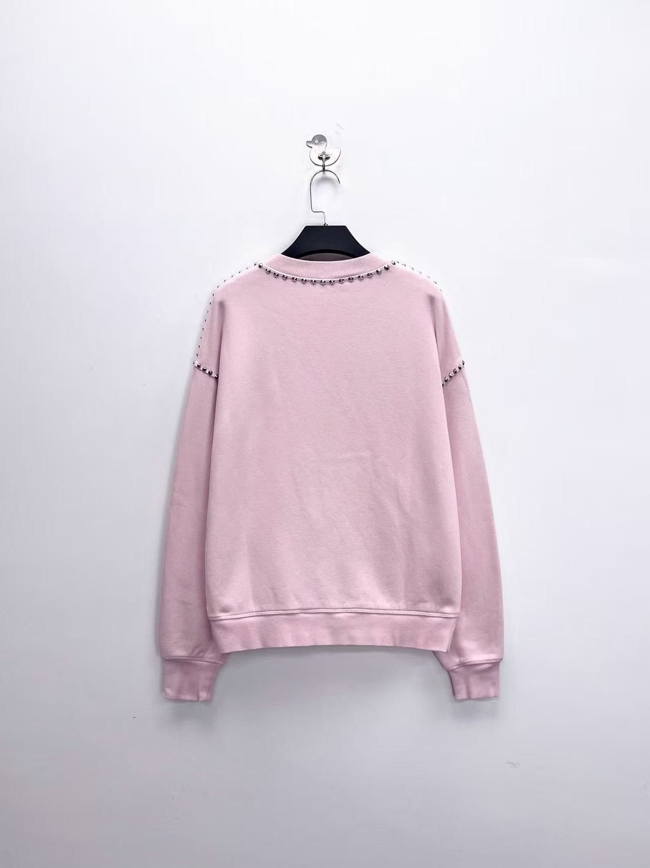 Miu Miu Miu Miu Pink Beaded Logo Sweatshirt Size XS / US 0-2 / IT 36-38 - 2 Thumbnail