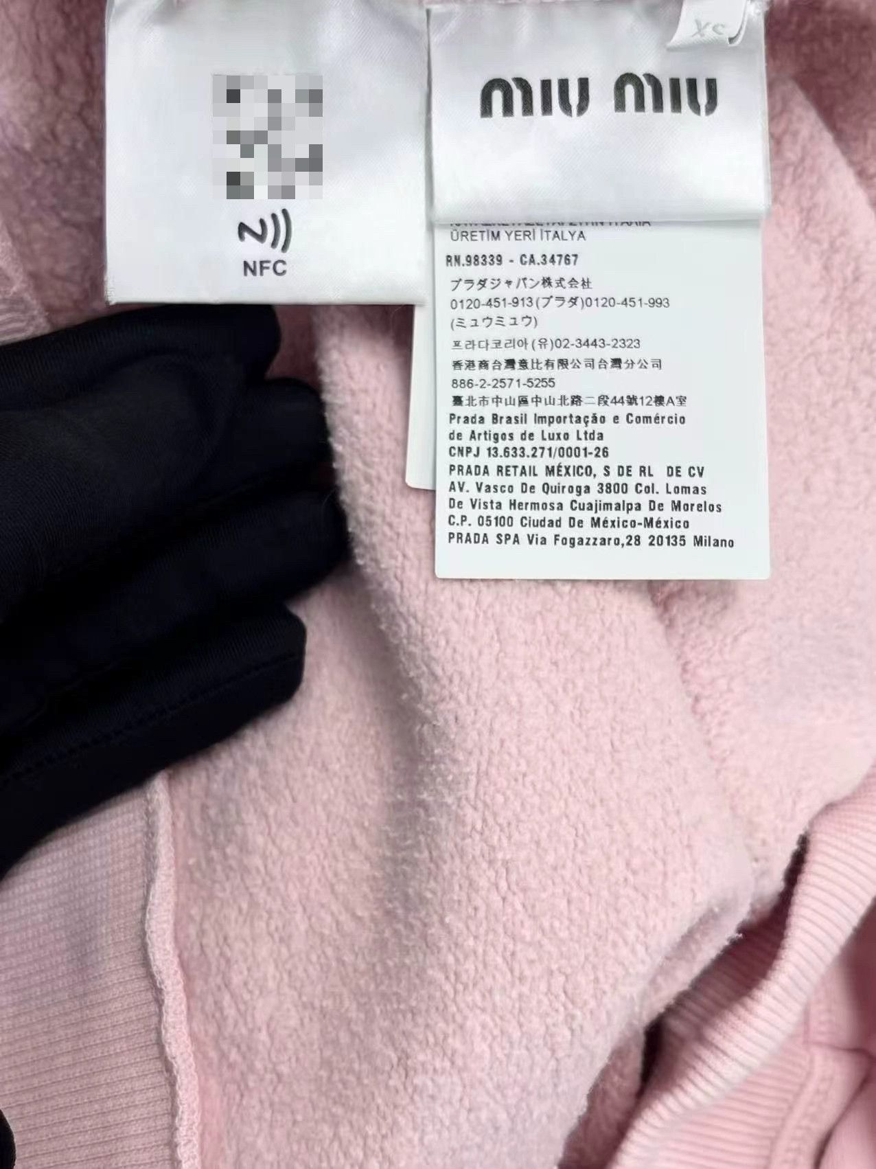 Miu Miu Miu Miu Pink Beaded Logo Sweatshirt Size XS / US 0-2 / IT 36-38 - 5 Thumbnail