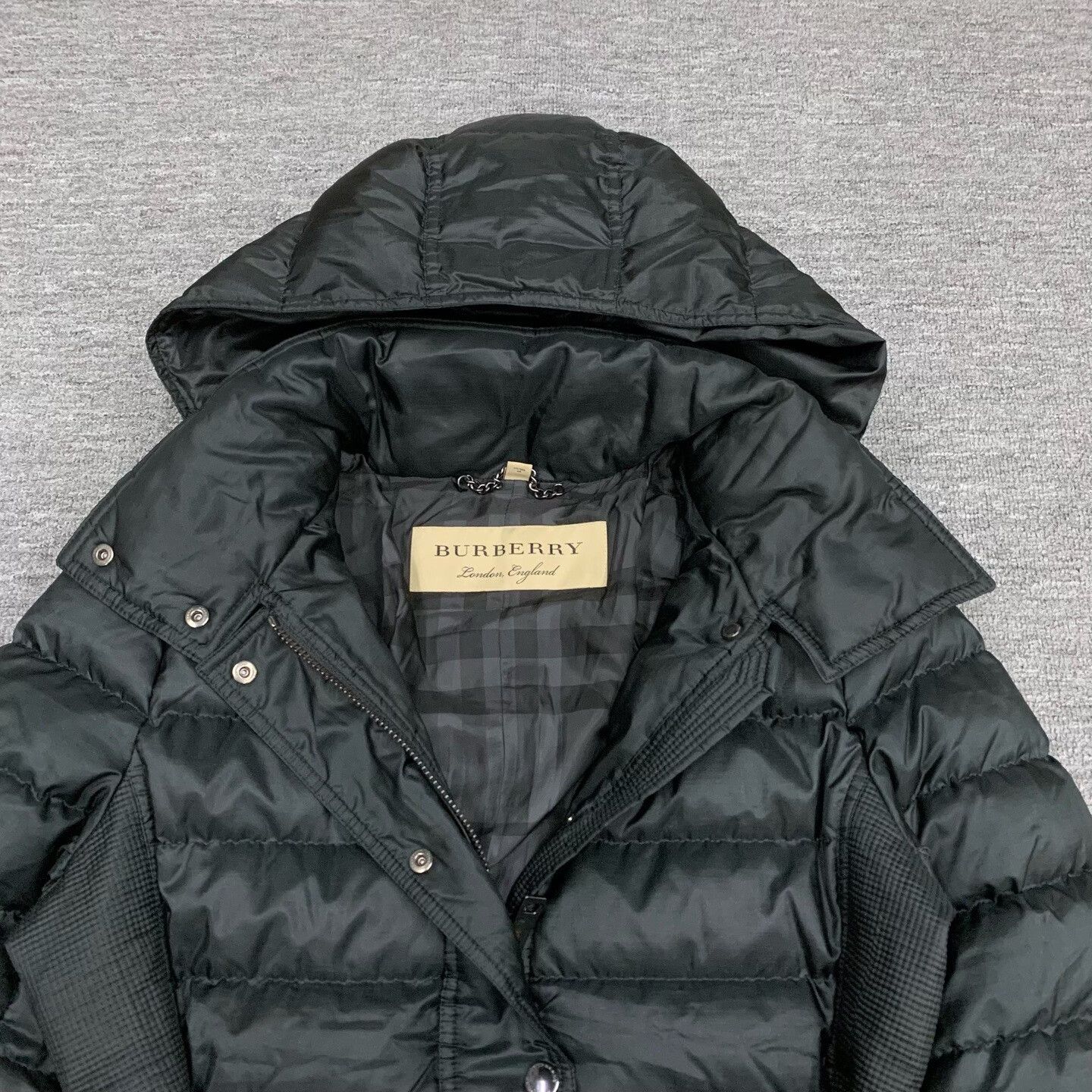 Burberry Burberry Black Long Sleeve Down Coat Size L / US 10 / IT 46 - 7 Thumbnail
