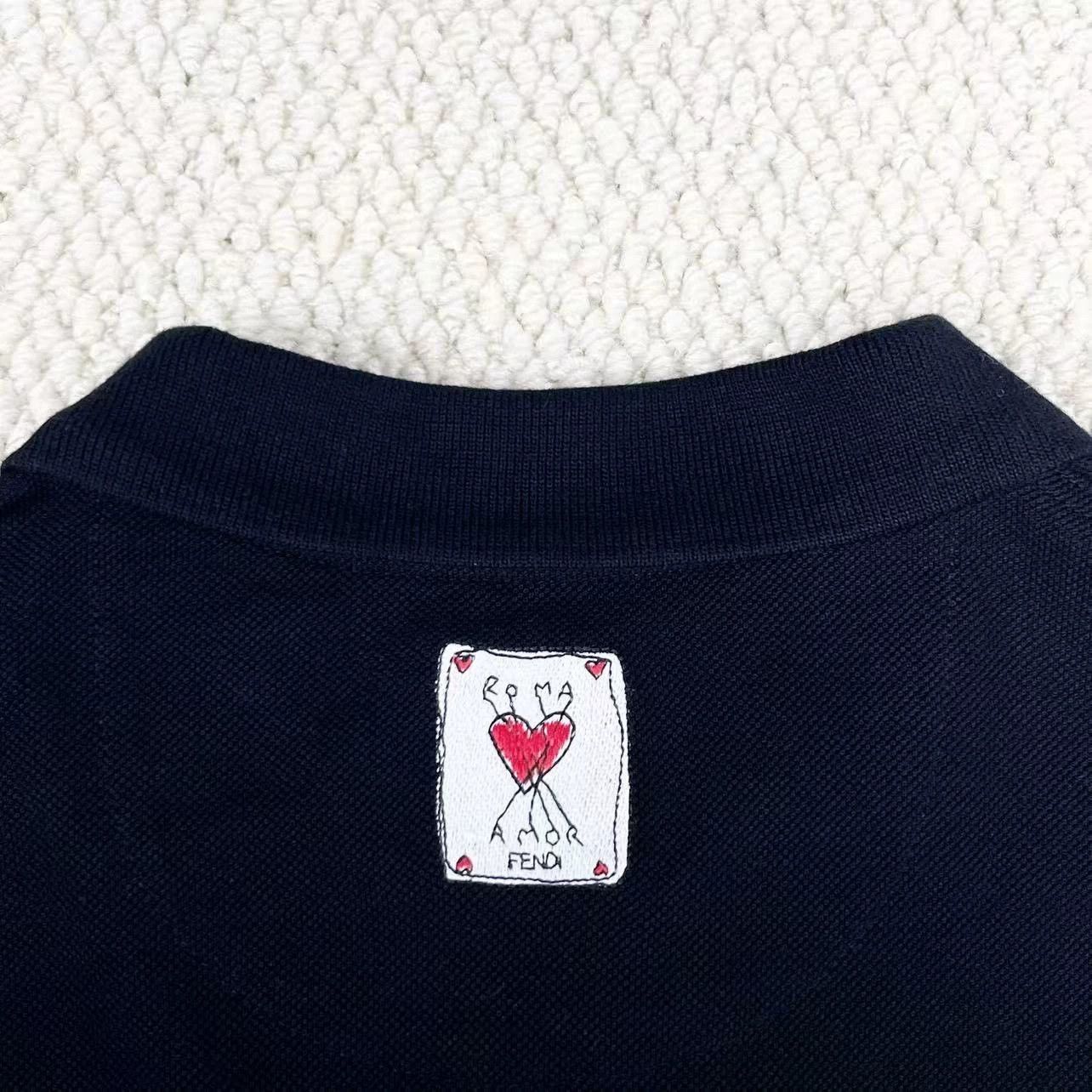 Fendi fendi black embroidered polo short sleeve shirt Size US L / EU 52-54 / 3 - 6 Thumbnail