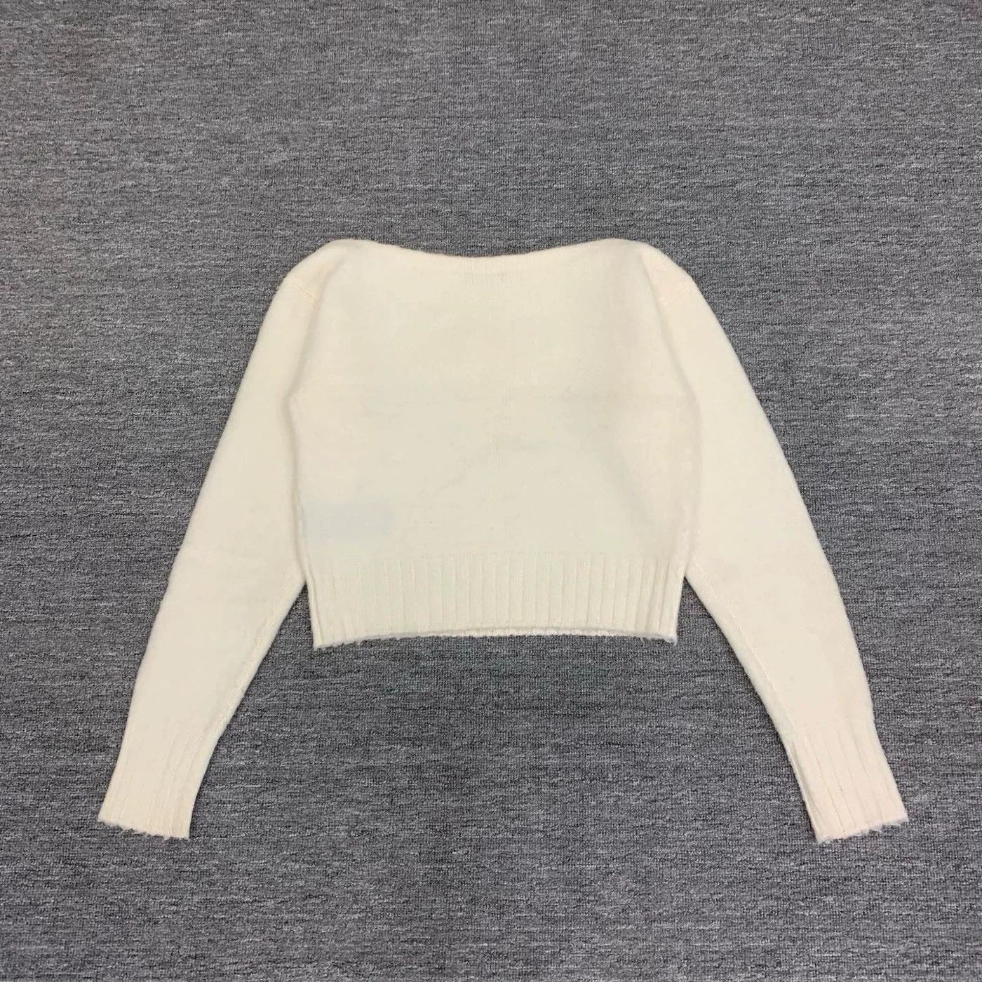 Balmain balmain ivory embossed wool knit sweater Size XS / US 0-2 / IT 36-38 - 2 Thumbnail