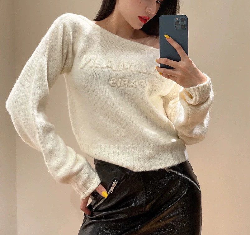 Balmain balmain ivory embossed wool knit sweater Size XS / US 0-2 / IT 36-38 - 4 Thumbnail