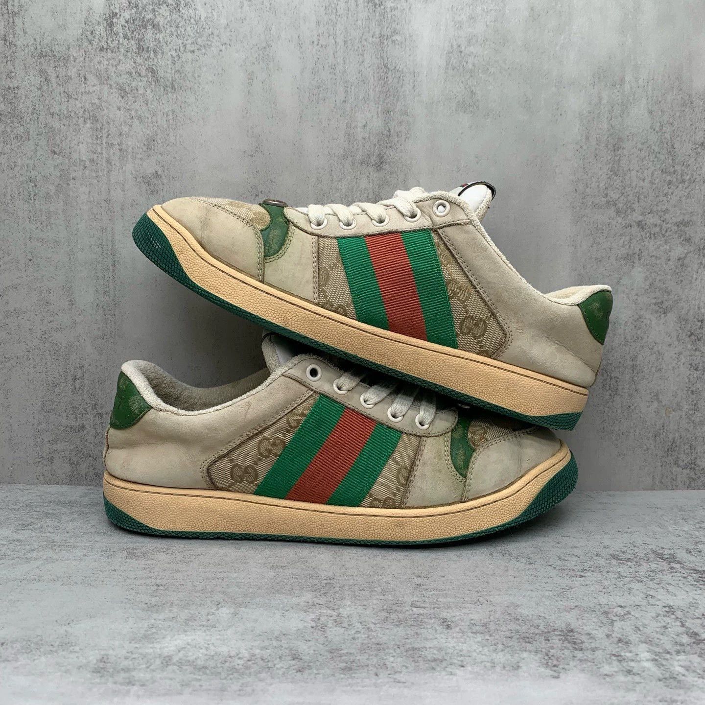 Gucci Gucci White and Green Sneaker Size 40.5 Size US 9 / EU 42 - 2 Thumbnail