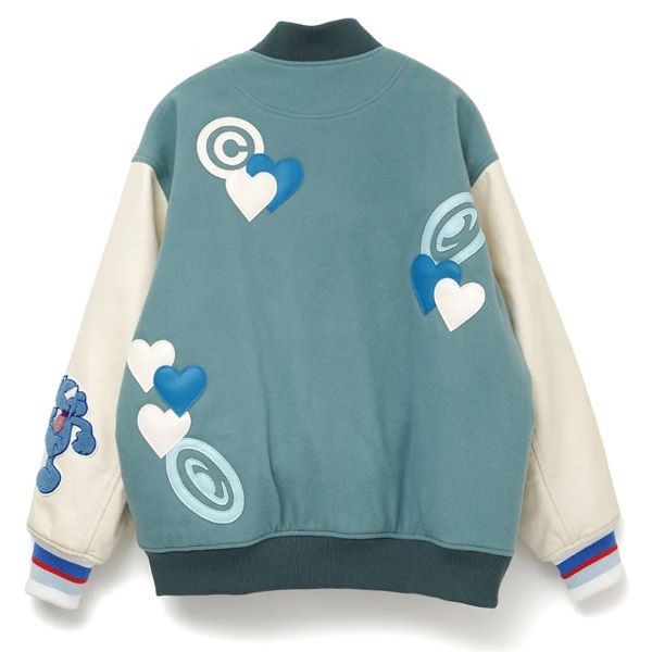 Other Other FACETASM × COIN PARKING DELIVERY × ROYAL FLASH LOVE PATCH STADIUM JACKET Wool Cow Leather Stadium Jacket Limited Leather Outerwear CPD-JK-M01 DUTY FREE for USA Size ONE SIZE - 2 Thumbnail