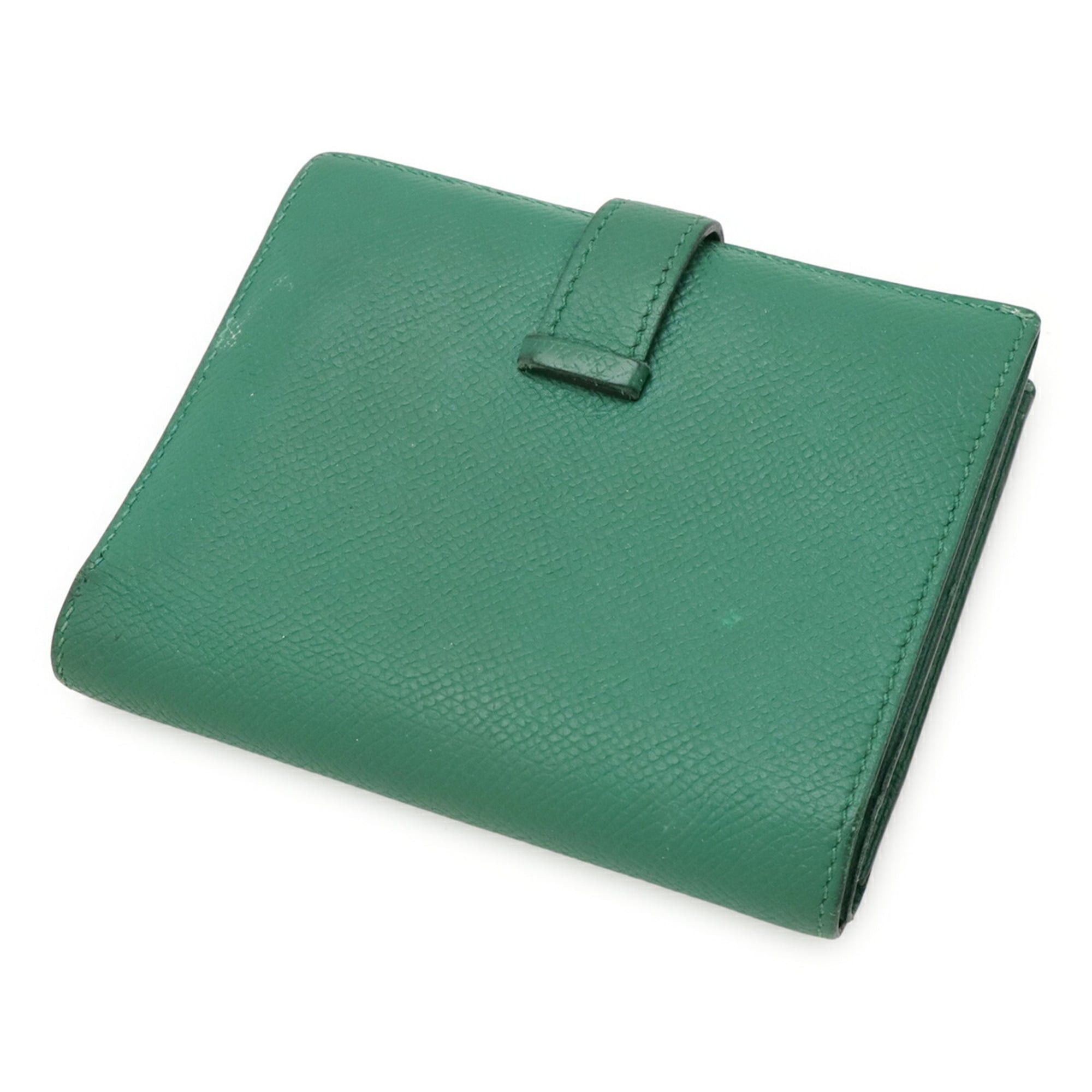 Hermes HERMES Bearn Compact Bi-fold Wallet, Epsom Leather, Bamboo, Green, C Stamp Size ONE SIZE - 3 Thumbnail