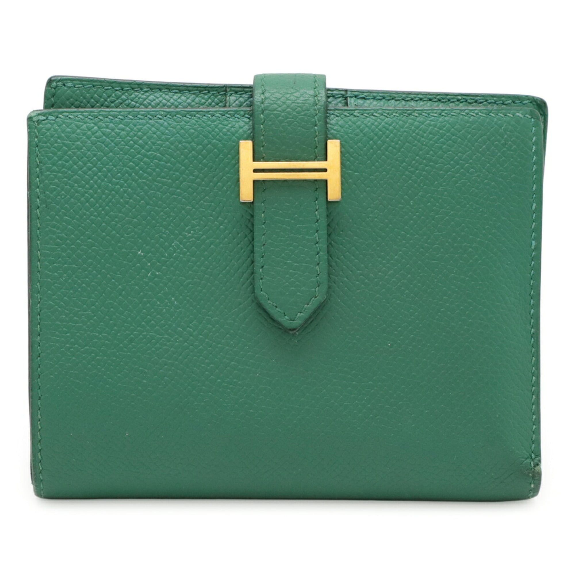 Hermes HERMES Bearn Compact Bi-fold Wallet, Epsom Leather, Bamboo, Green, C Stamp Size ONE SIZE - 2 Thumbnail