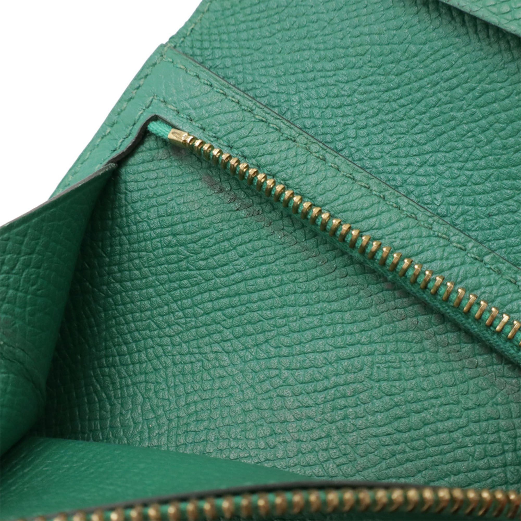 Hermes HERMES Bearn Compact Bi-fold Wallet, Epsom Leather, Bamboo, Green, C Stamp Size ONE SIZE - 10 Thumbnail