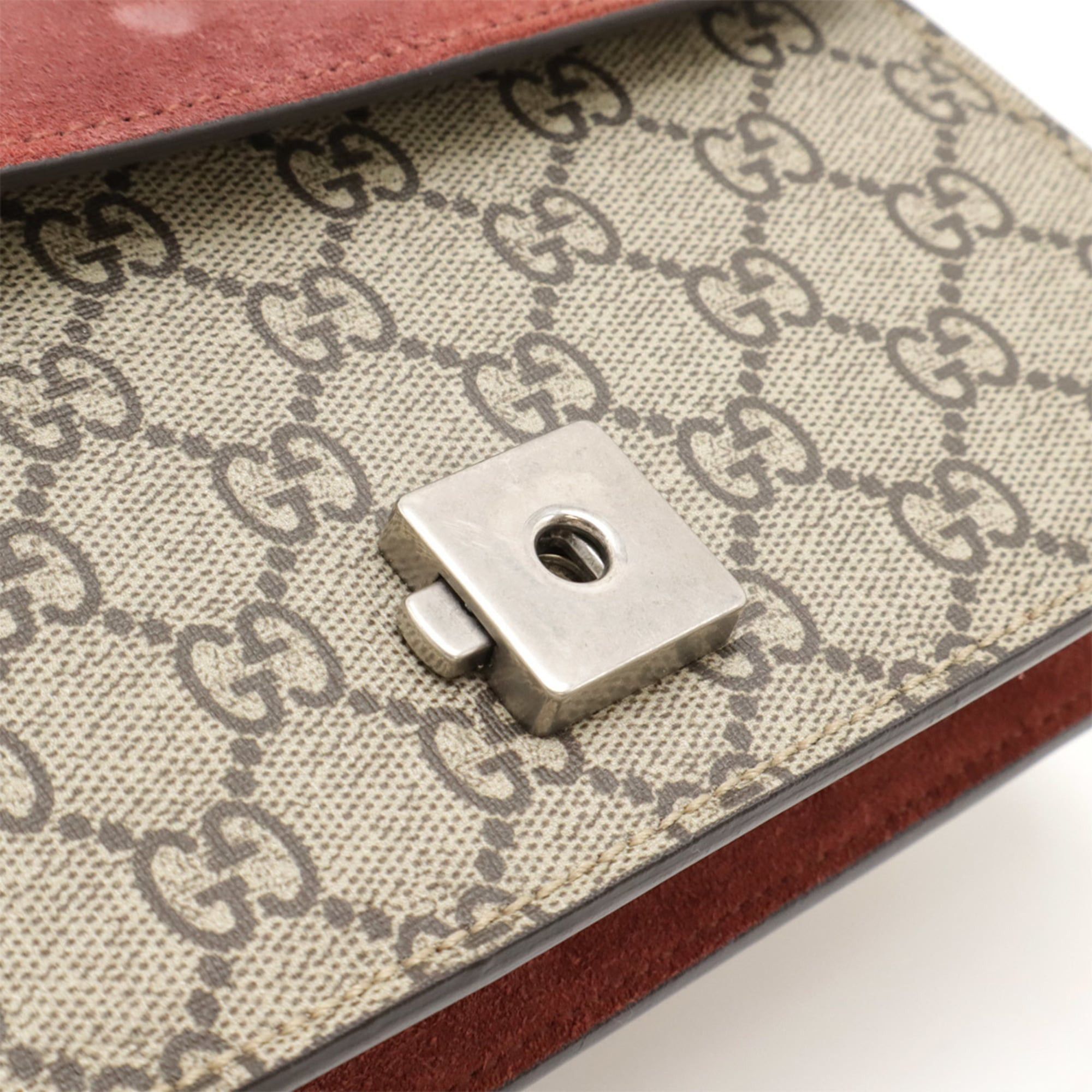 Gucci GUCCI Dionysus GG Blooms Chain Shoulder Bag with Tiger Head Design, PVC and Suede, Beige Pink Multicolor, 421970 Size ONE SIZE - 8 Thumbnail