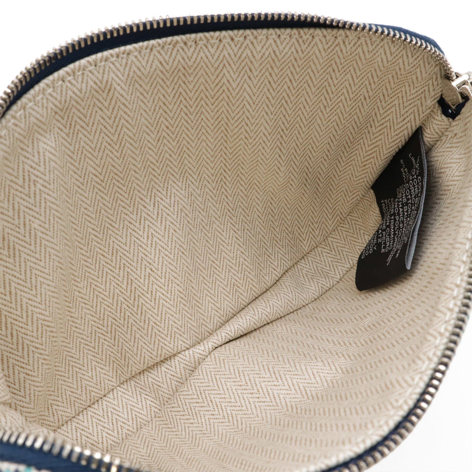Hermes HERMES Echappé Pouch Multi-Pouch Leather Cotton Marine Blue Size ONE SIZE - 6 Thumbnail