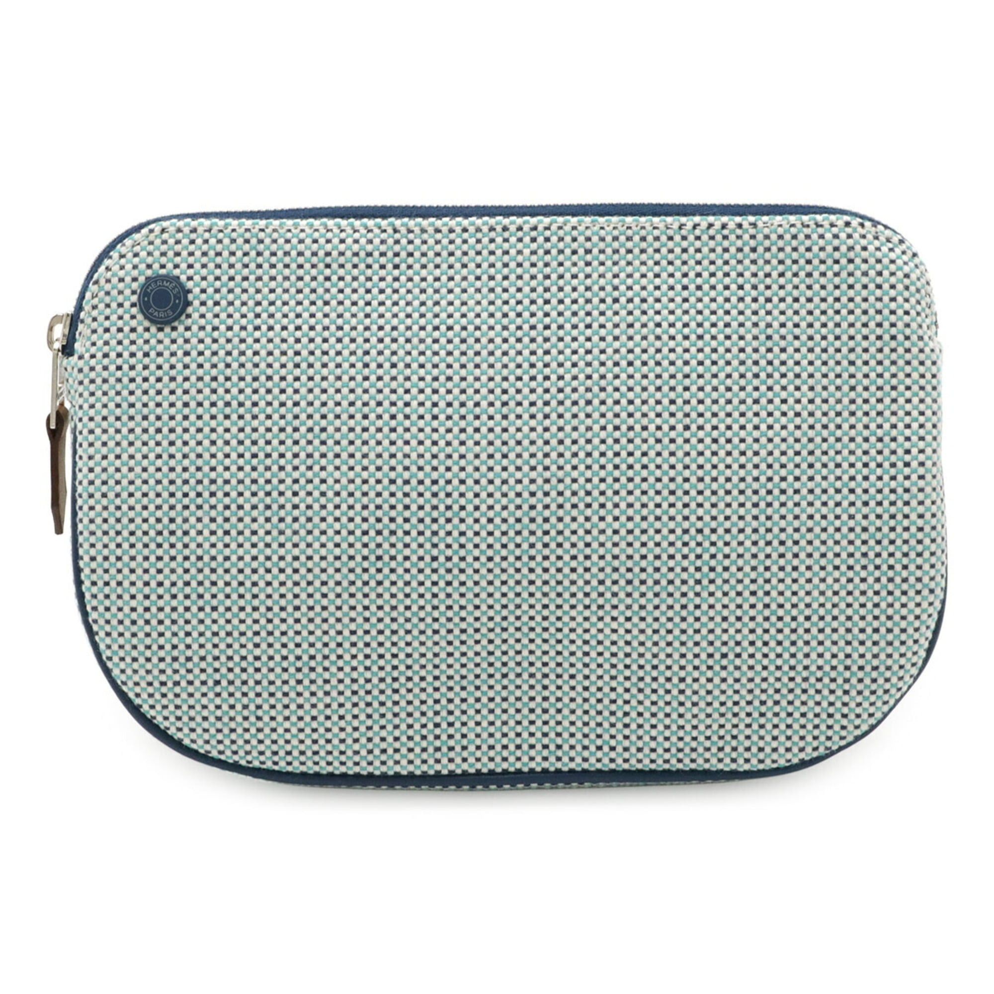 Hermes HERMES Echappé Pouch Multi-Pouch Leather Cotton Marine Blue Size ONE SIZE - 2 Thumbnail