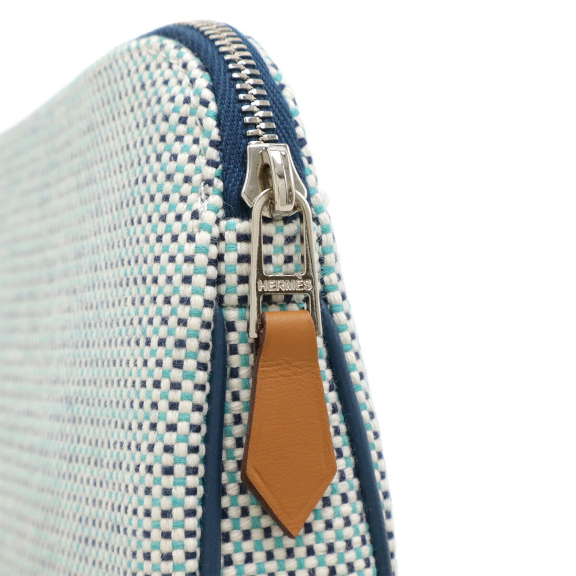 Hermes HERMES Echappé Pouch Multi-Pouch Leather Cotton Marine Blue Size ONE SIZE - 5 Thumbnail