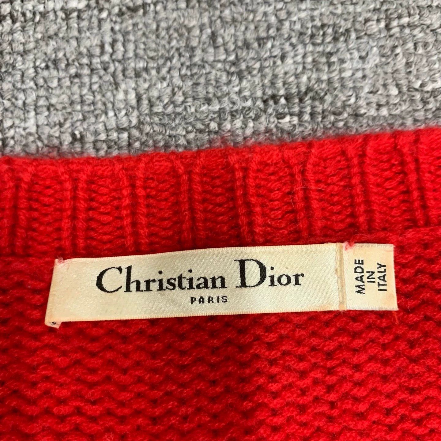 Dior red v-neck cashmere sweater from dior Size S / US 4 / IT 40 - 6 Thumbnail