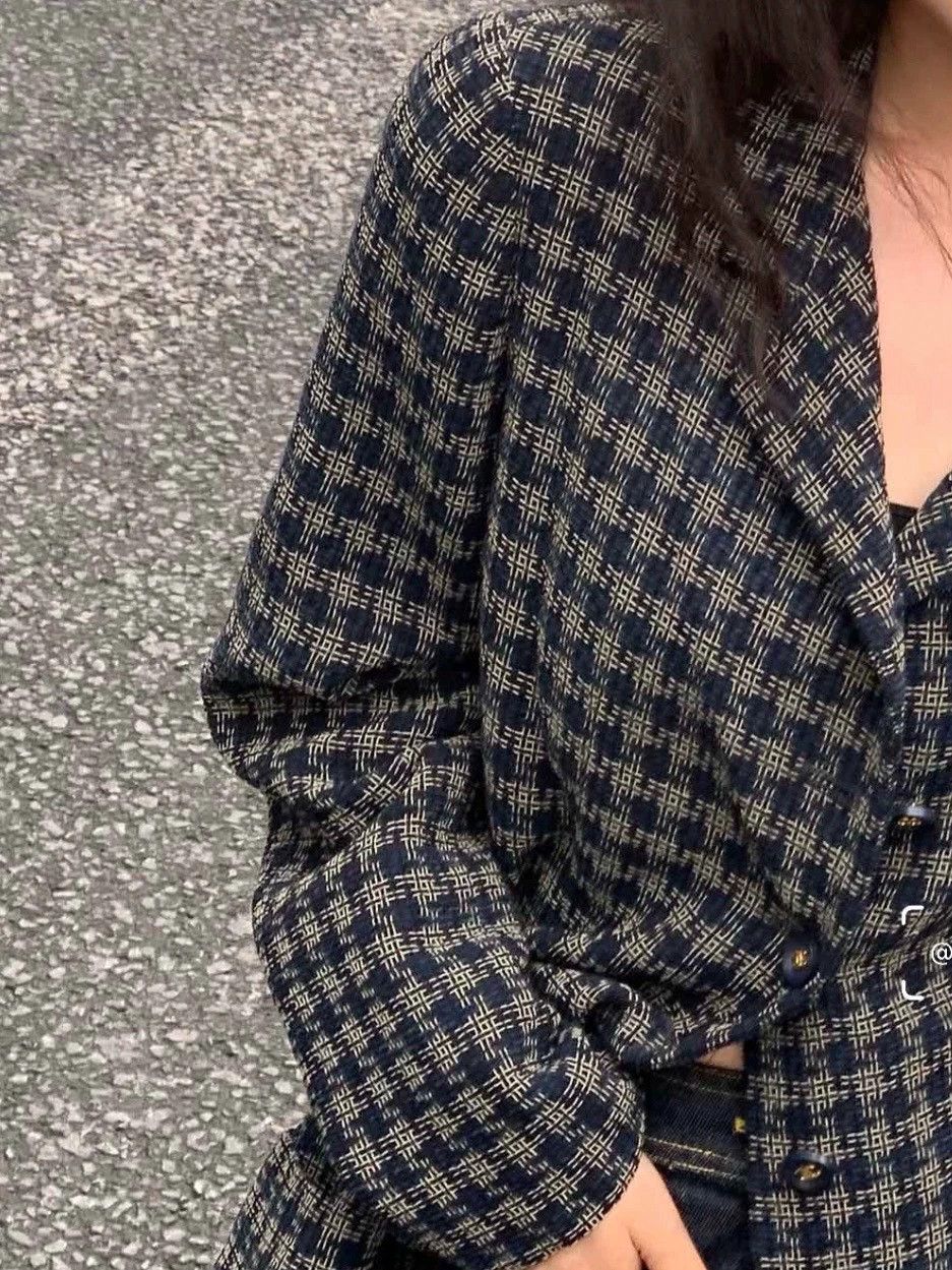 Chanel long chanel jacket with checkered pattern Size XS / US 0-2 / IT 36-38 - 8 Thumbnail