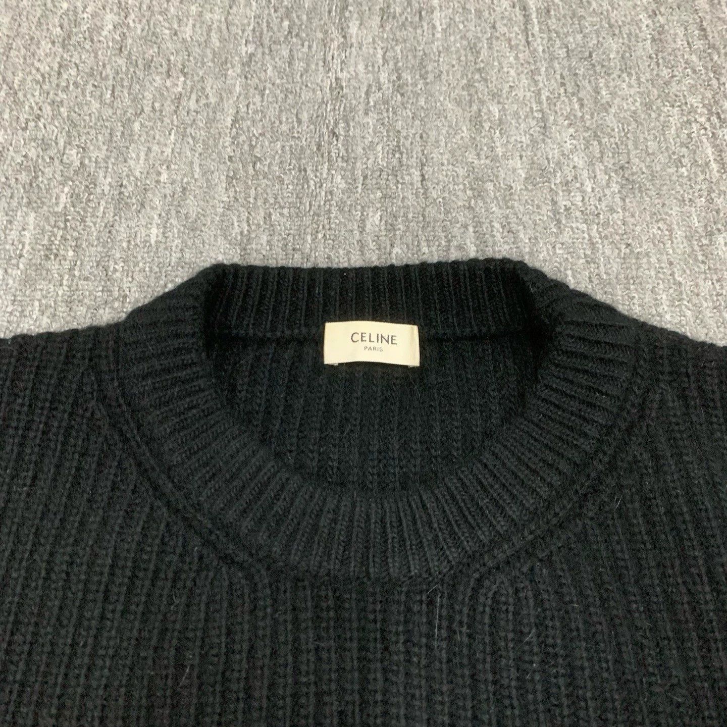 Celine black wool sweater with celine logo Size S / US 4 / IT 40 - 9 Thumbnail