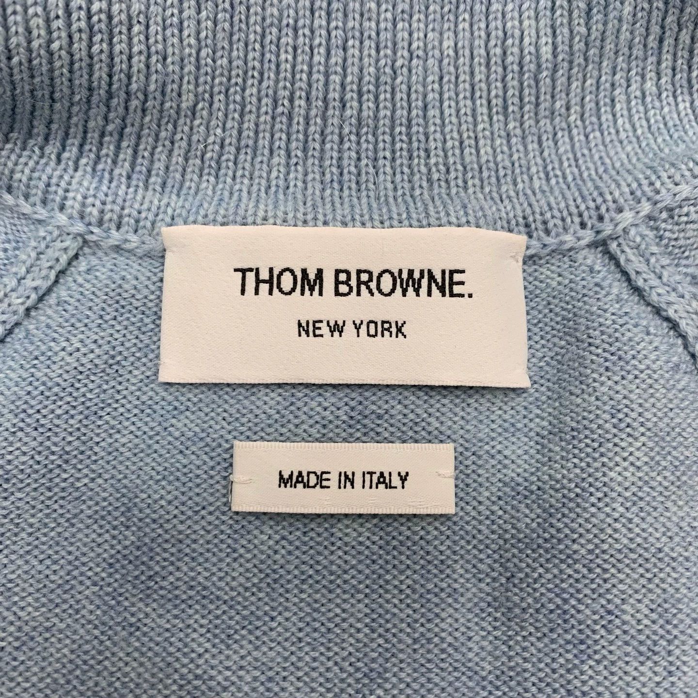 Thom Browne thom browne light blue wool cardigan sweater Size US S / EU 44-46 / 1 - 6 Thumbnail