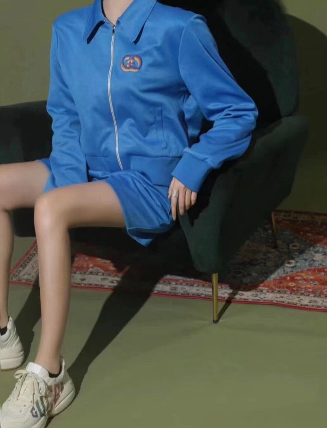 Gucci gucci blue embroidered logo cropped jacket Size S / US 4 / IT 40 - 8 Thumbnail