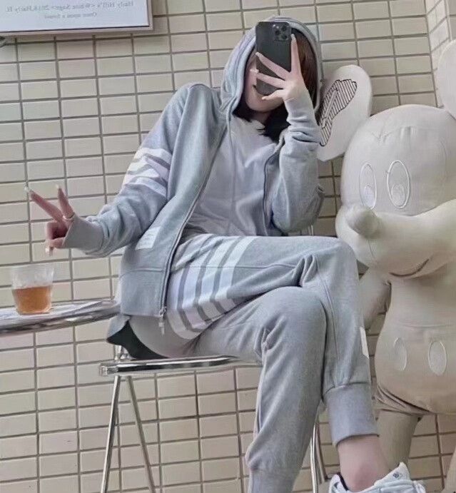 Thom Browne thom browne gray striped hoodie jacket Size US M / EU 48-50 / 2 - 4 Thumbnail