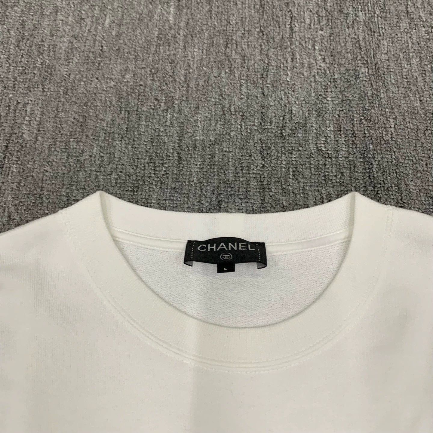 Chanel white embroidered logo sweatshirt by Chanel Size L / US 10 / IT 46 - 9 Thumbnail
