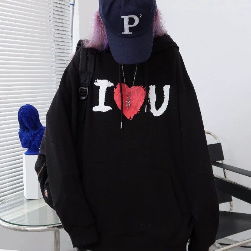 Balenciaga balenciaga black hoodie with love design Size US S / EU 44-46 / 1 - 4 Thumbnail