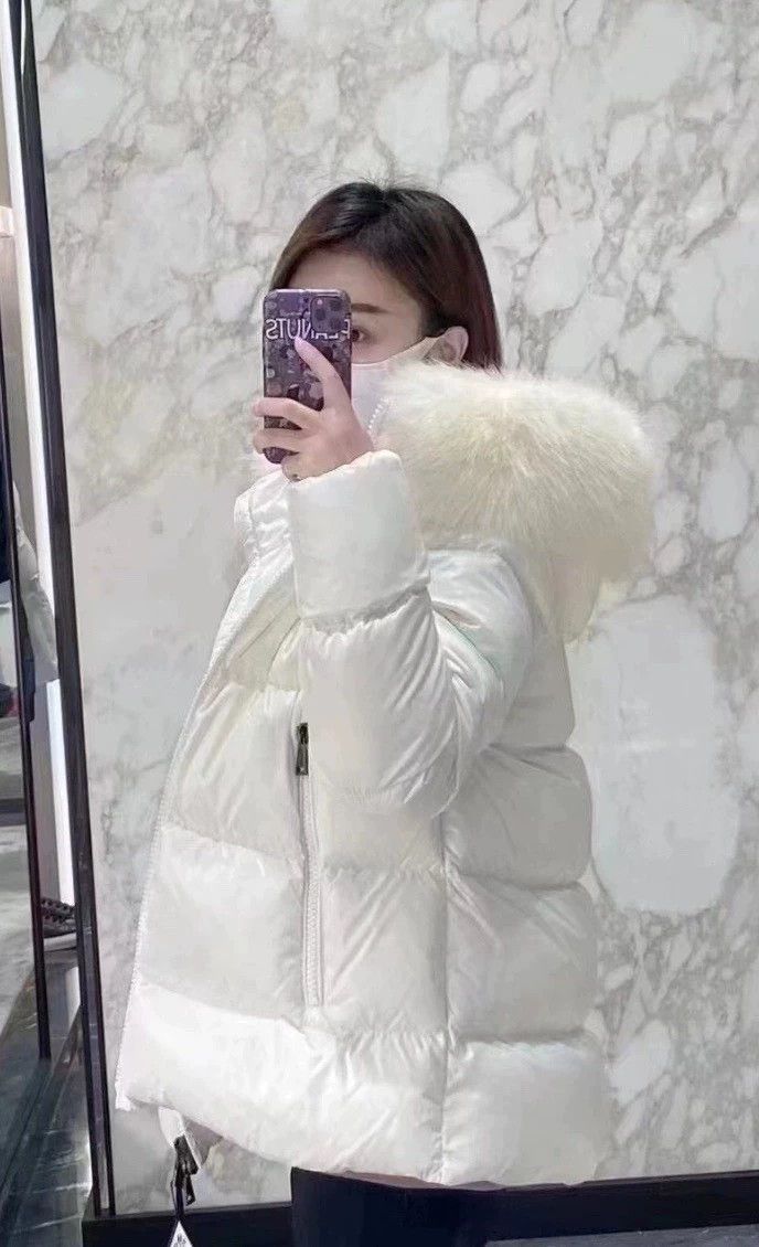 Moncler Moncler Laiche White Fur Collar Down Jacket Size S / US 4 / IT 40 - 5 Thumbnail