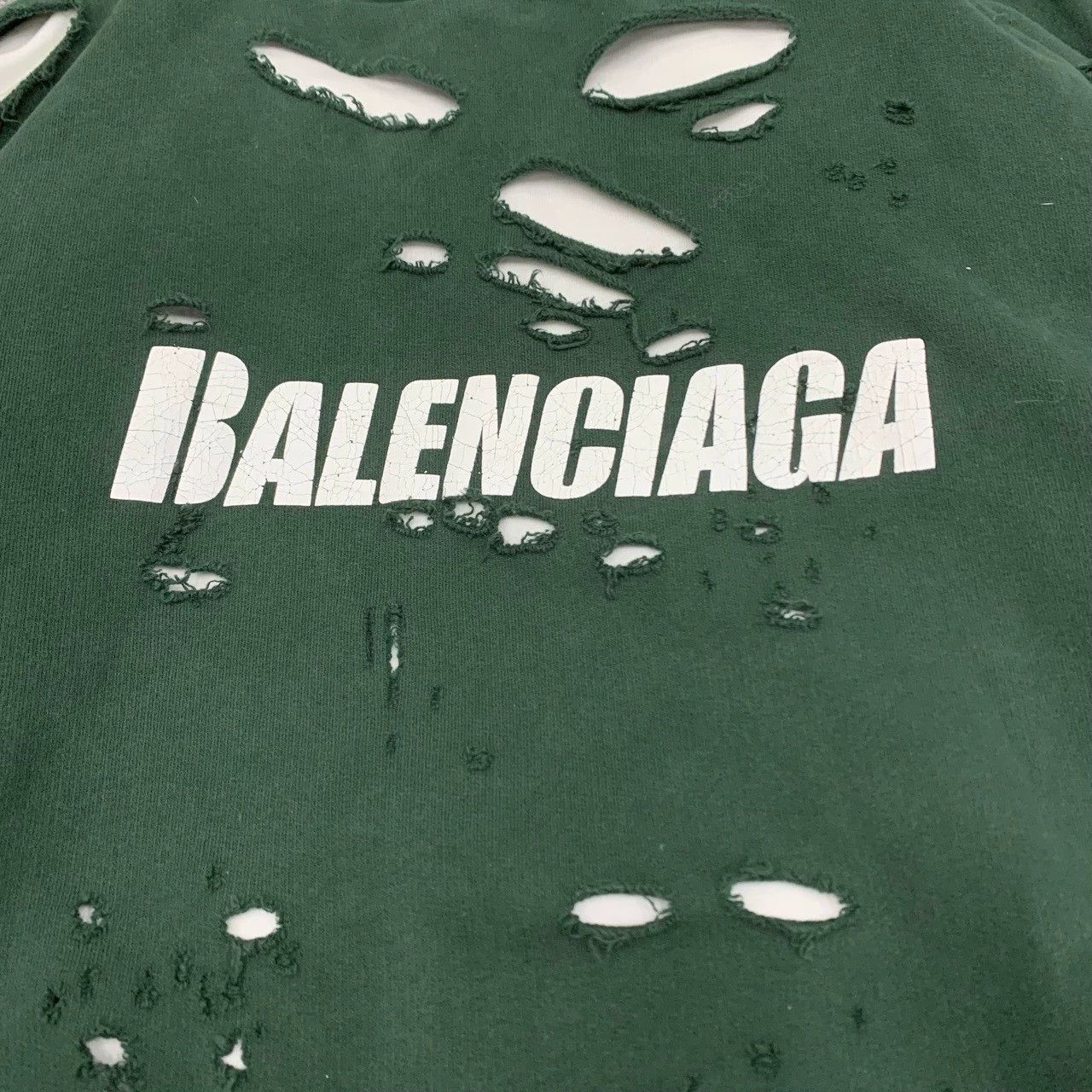 Balenciaga balenciaga green distressed hoodie for sale Size US XS / EU 42 / 0 - 8 Thumbnail