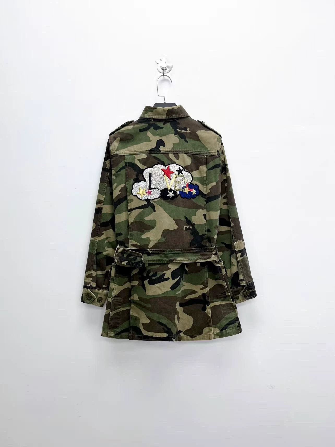 Saint Laurent Paris army green camouflage jacket with logo Size US S / EU 44-46 / 1 - 2 Thumbnail