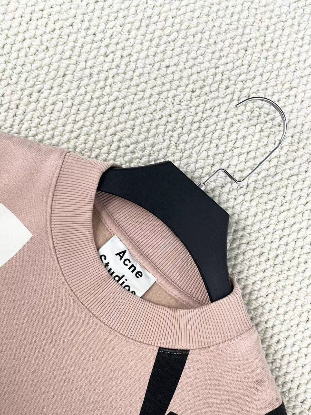 Acne Studios pink geometric logo cropped sweatshirt Size S / US 4 / IT 40 - 3 Thumbnail