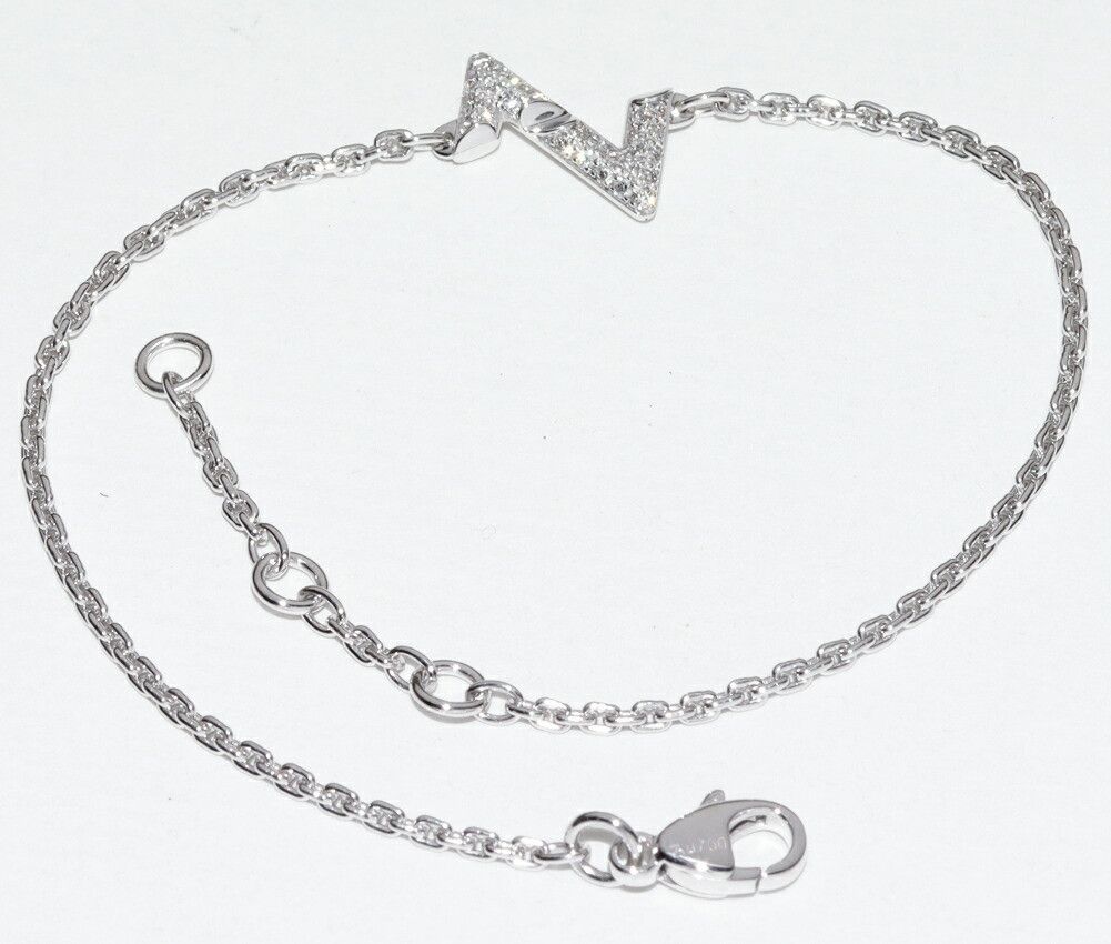 Louis Vuitton Louis Vuitton Louis Vuitton LV Volt Upside Down Au750 White Gold Diamond Bracelet Metal Bracelet DUTY FREE for USA Size ONE SIZE - 4 Thumbnail