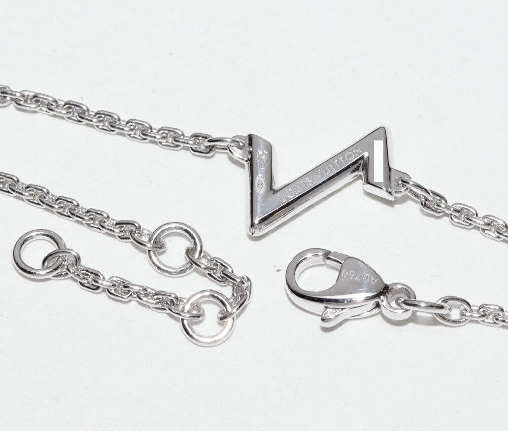 Louis Vuitton Louis Vuitton Louis Vuitton LV Volt Upside Down Au750 White Gold Diamond Bracelet Metal Bracelet DUTY FREE for USA Size ONE SIZE - 5 Thumbnail