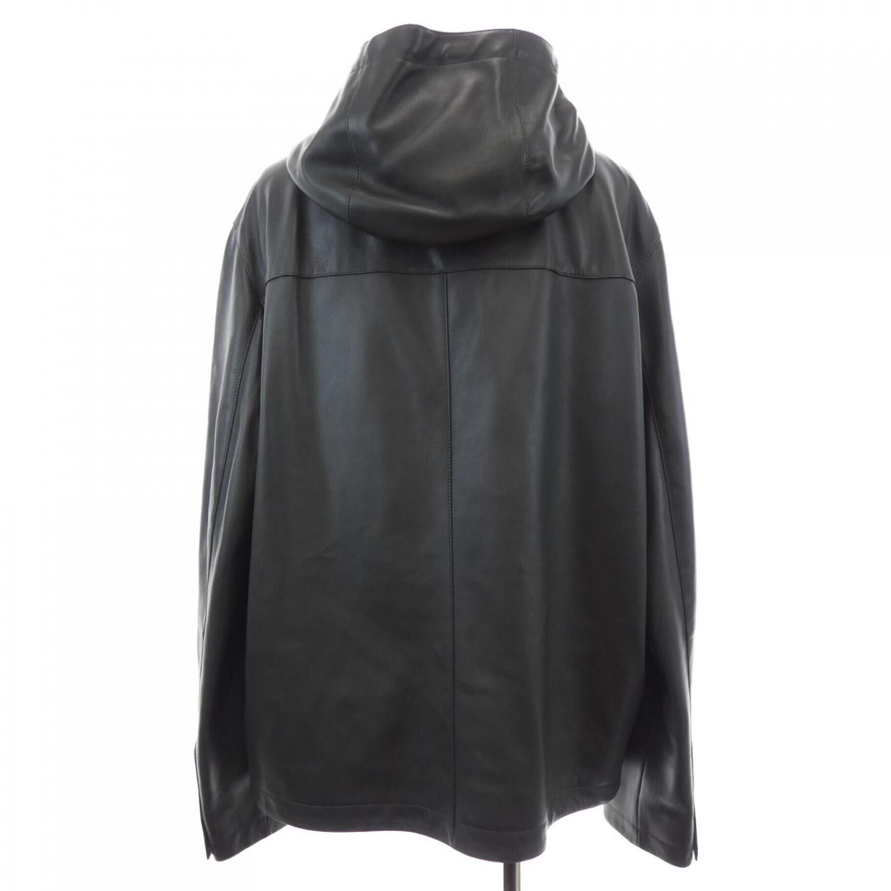Hermes Hermes Hermès Leather Jacket 50 Leather Outerwear DUTY FREE for USA Size ONE SIZE - 2 Thumbnail