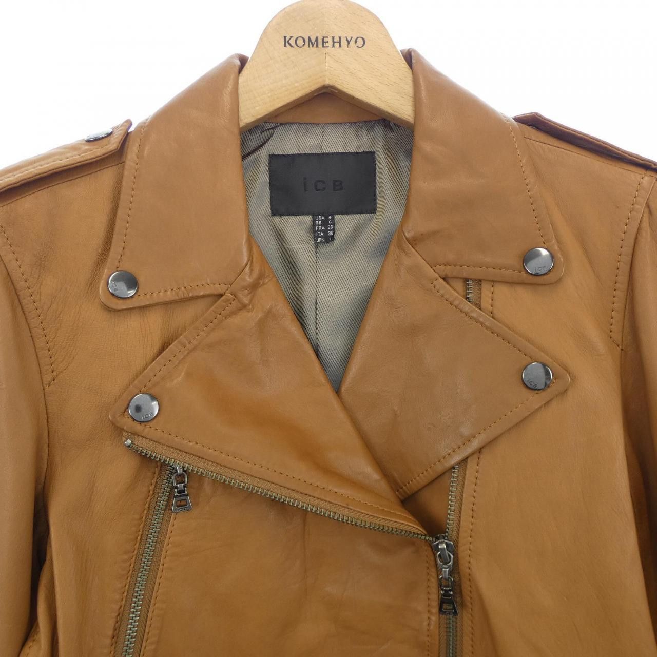 Other ICB Leather Riders Jacket Leather Outerwear DUTY FREE for USA