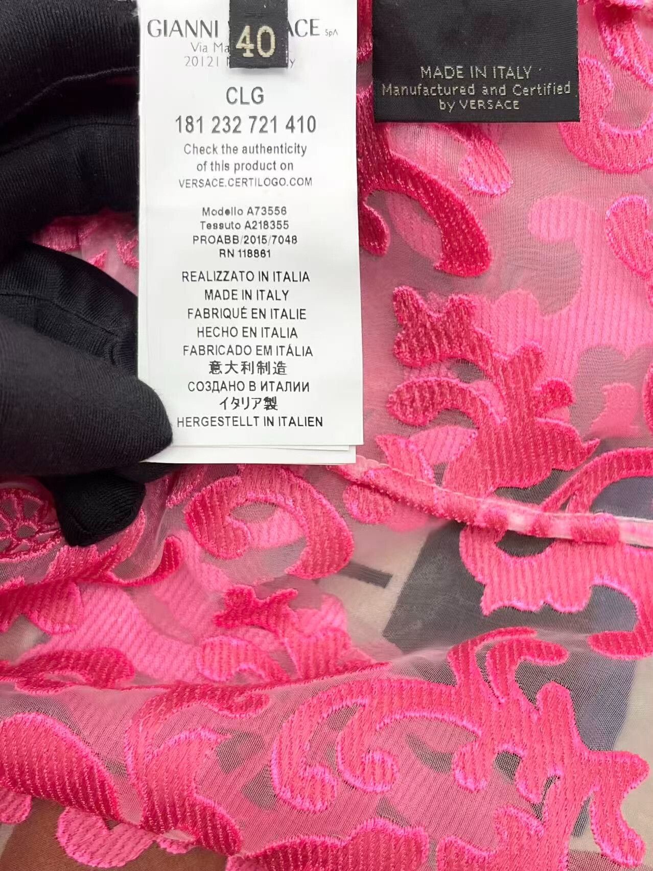 Versace Versace Floral Logo Zip Jacket in Pink Size M / US 6-8 / IT 42-44 - 4 Thumbnail