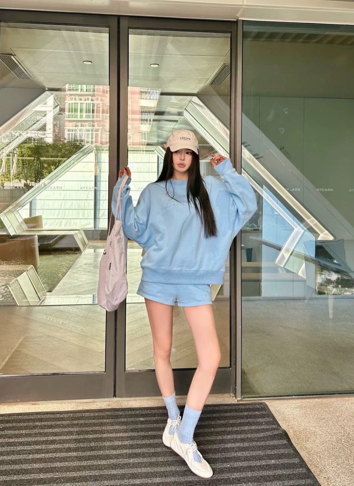Acne Studios acne studios light blue logo sweatshirt Size US S / EU 44-46 / 1 - 8 Thumbnail